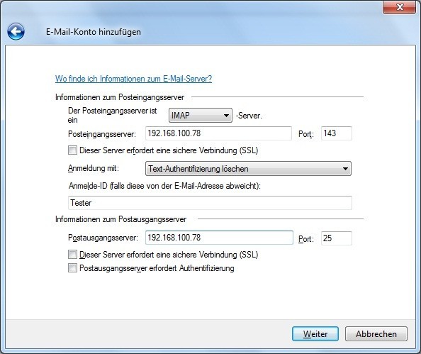 0920.jpg - Windows Live Mail - Server konfigurieren